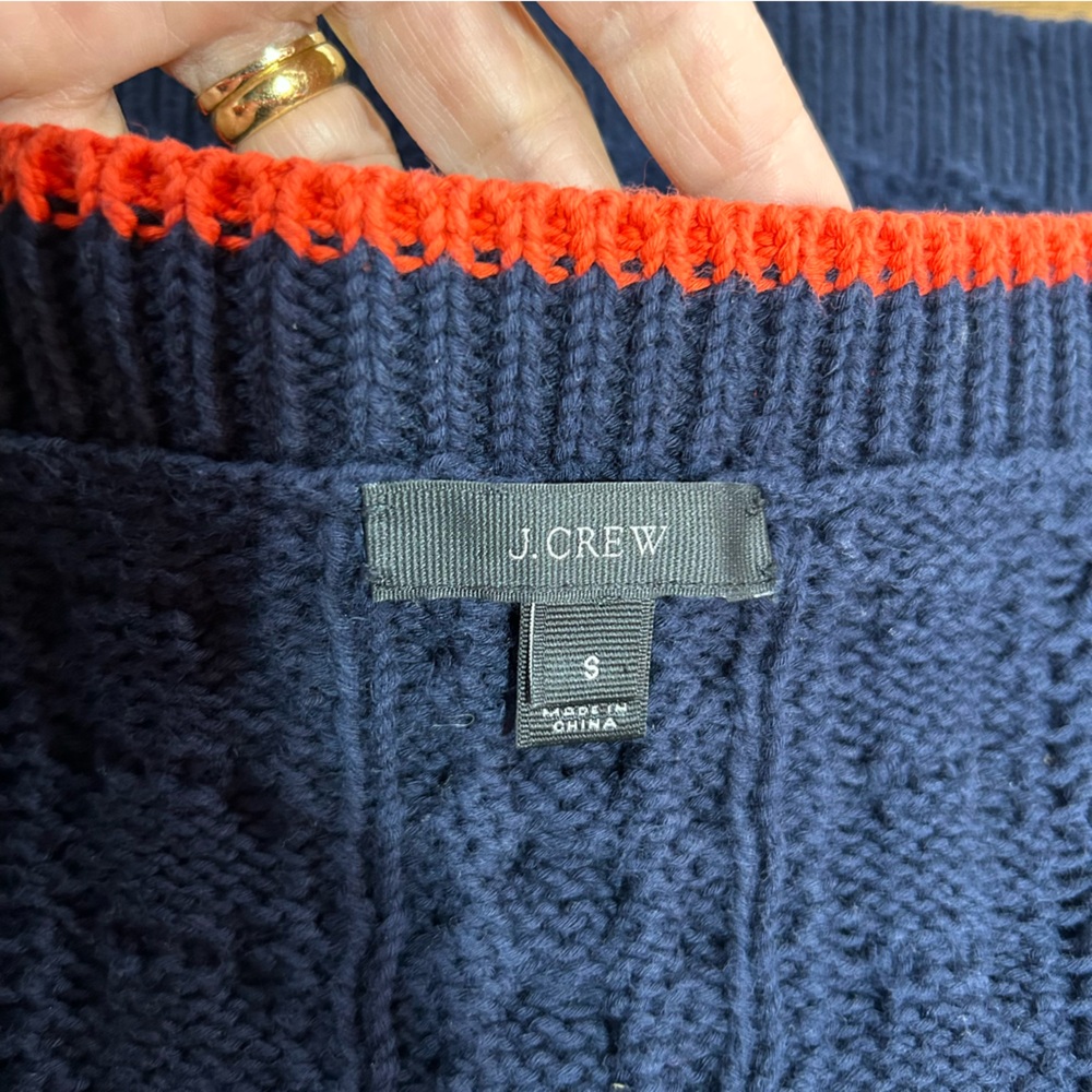 J. Crew Navy Cable Knit Sweater - Picture 13 of 16